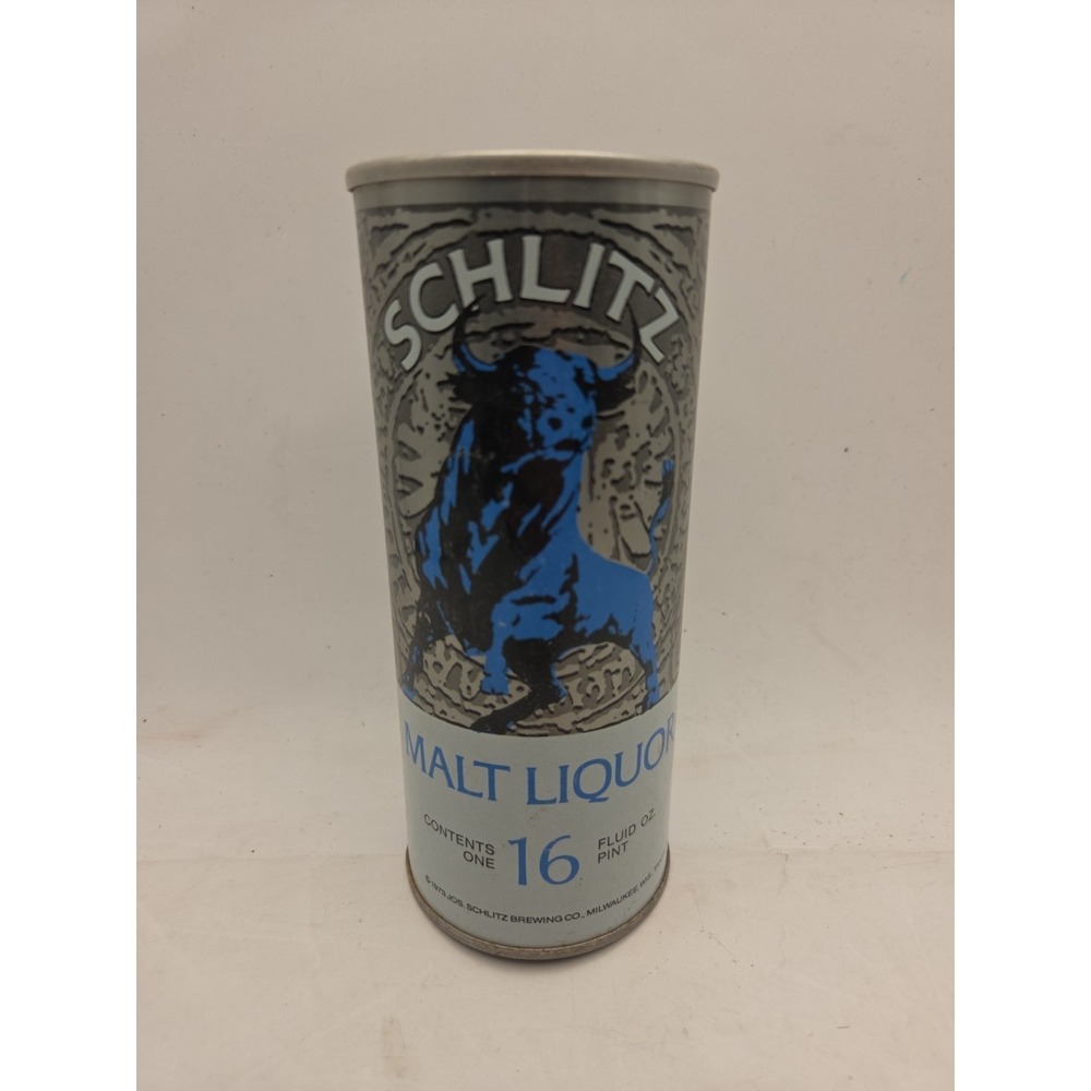 Nice 1972 Schlitz Malt Liquor 16 Oz Straight Steel Pull Tab Beer Can